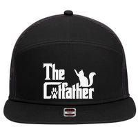 Retro The Cat Father Cat Lover Cat Dad Best Cat Meme 7 Panel Mesh Trucker Snapback Hat