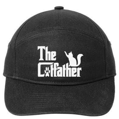 Retro The Cat Father Cat Lover Cat Dad Best Cat Meme 7-Panel Snapback Hat