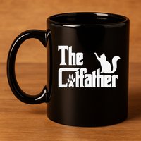 Retro The Cat Father Cat Lover Cat Dad Best Cat Meme 11oz C Handle Ceramic Mug