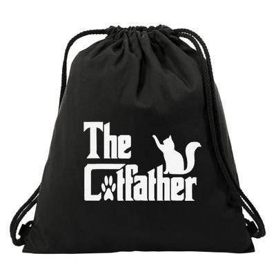 Retro The Cat Father Cat Lover Cat Dad Best Cat Meme Drawstring Bag
