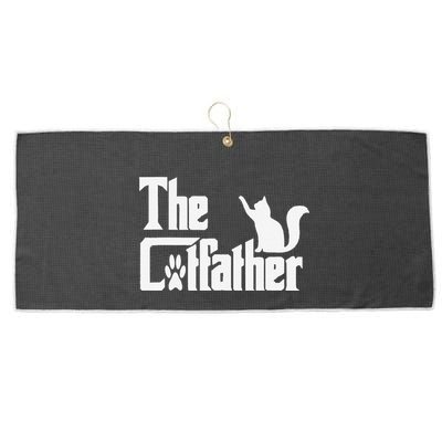 Retro The Cat Father Cat Lover Cat Dad Best Cat Meme Large Microfiber Waffle Golf Towel