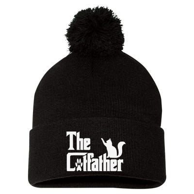 Retro The Cat Father Cat Lover Cat Dad Best Cat Meme Pom Pom 12in Knit Beanie