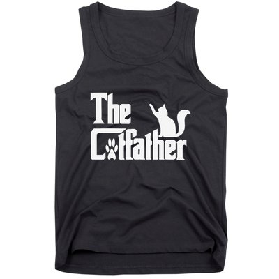 Retro The Cat Father Cat Lover Cat Dad Best Cat Meme Tank Top