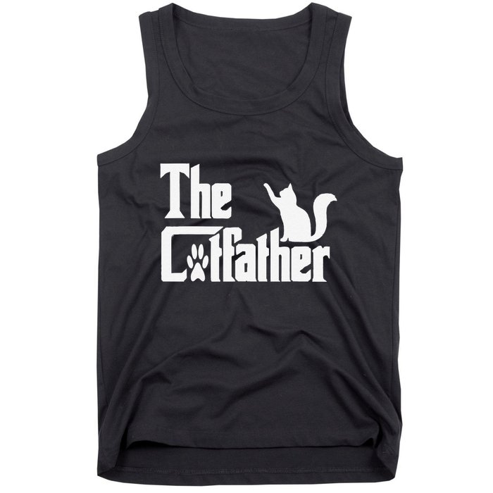 Retro The Cat Father Cat Lover Cat Dad Best Cat Meme Tank Top