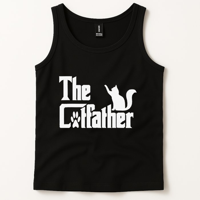 Retro The Cat Father Cat Lover Cat Dad Best Cat Meme Tank Top