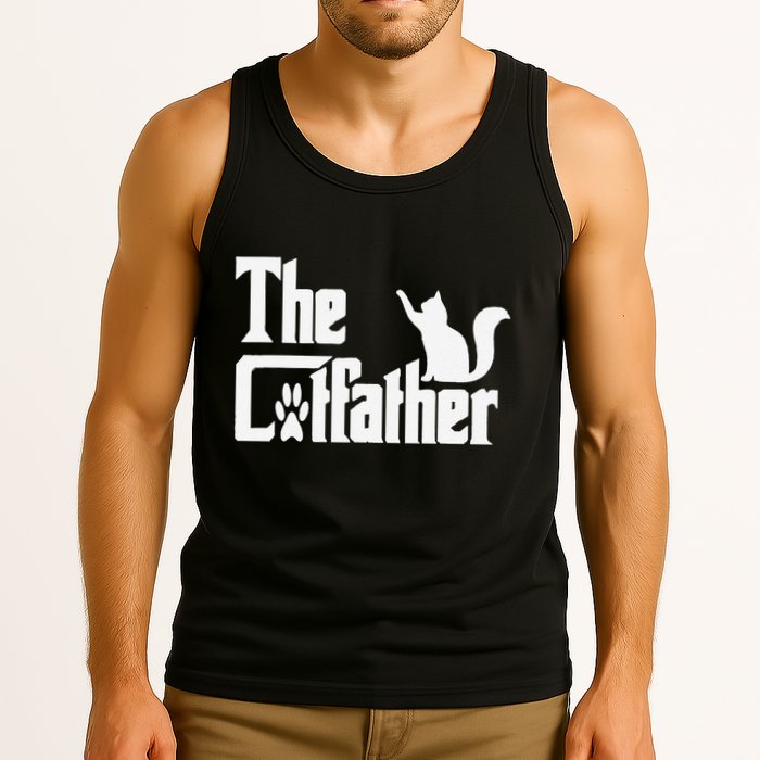Retro The Cat Father Cat Lover Cat Dad Best Cat Meme Tank Top