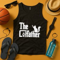Retro The Cat Father Cat Lover Cat Dad Best Cat Meme Tank Top
