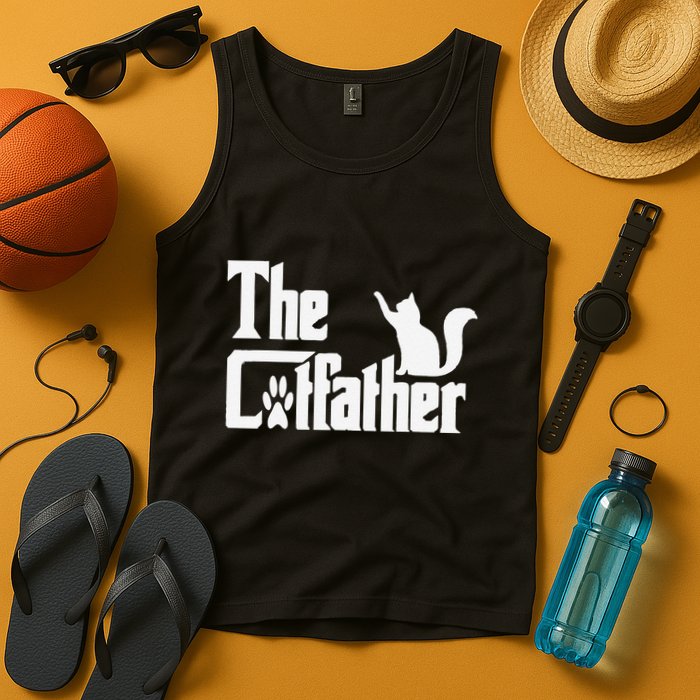 Retro The Cat Father Cat Lover Cat Dad Best Cat Meme Tank Top