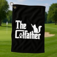 Retro The Cat Father Cat Lover Cat Dad Best Cat Meme Golf Towel