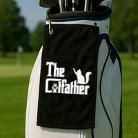 Retro The Cat Father Cat Lover Cat Dad Best Cat Meme Golf Towel