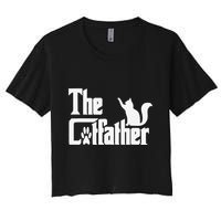 Retro The Cat Father Cat Lover Cat Dad Best Cat Meme Crop Top
