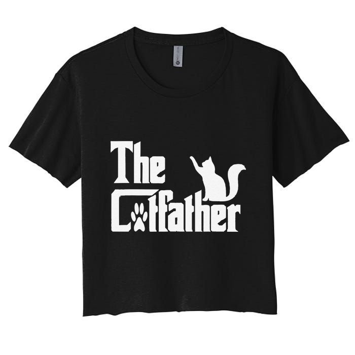 Retro The Cat Father Cat Lover Cat Dad Best Cat Meme Crop Top