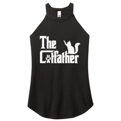 Retro The Cat Father Cat Lover Cat Dad Best Cat Meme Women's Perfect Tri Rocker Tank