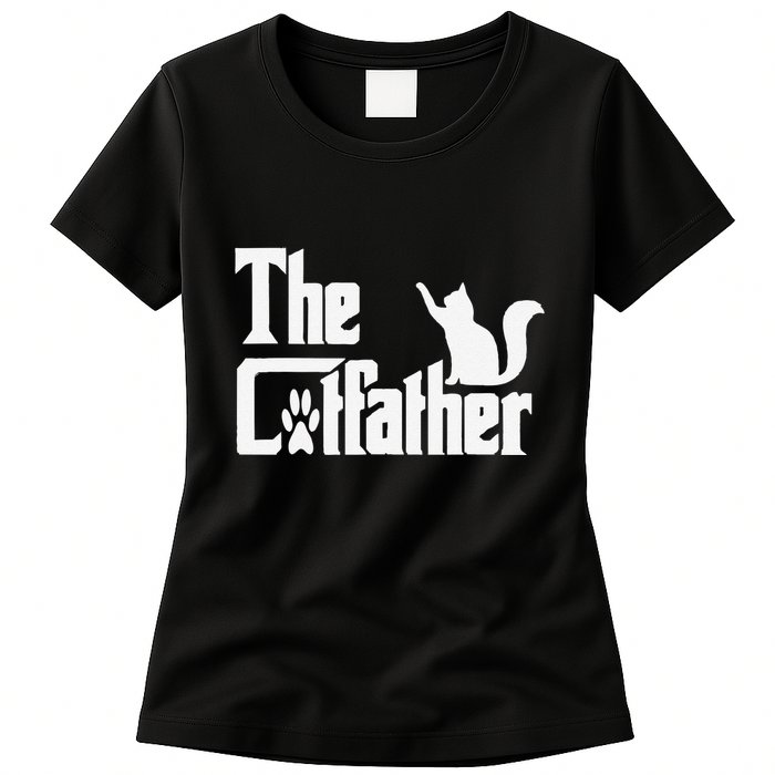 Retro The Cat Father Cat Lover Cat Dad Best Cat Meme Womens T-Shirt