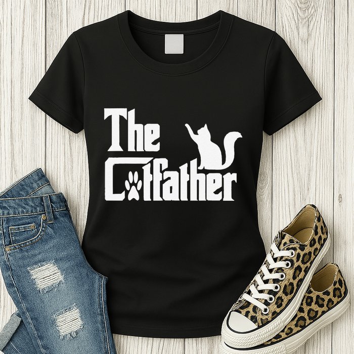 Retro The Cat Father Cat Lover Cat Dad Best Cat Meme Womens T-Shirt