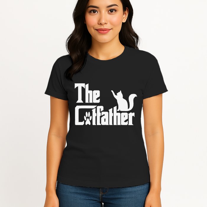 Retro The Cat Father Cat Lover Cat Dad Best Cat Meme Womens T-Shirt