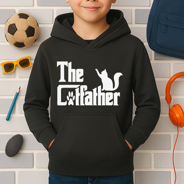 Retro The Cat Father Cat Lover Cat Dad Best Cat Meme Kids Hoodie