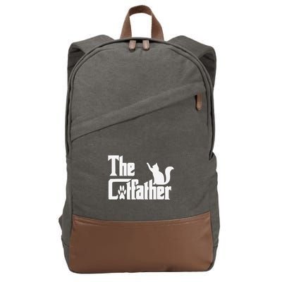 Retro The Cat Father Cat Lover Cat Dad Best Cat Meme Cotton Canvas Backpack
