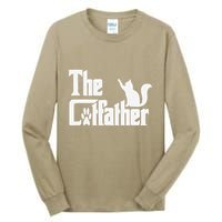 Retro The Cat Father Cat Lover Cat Dad Best Cat Meme Tall Long Sleeve T-Shirt