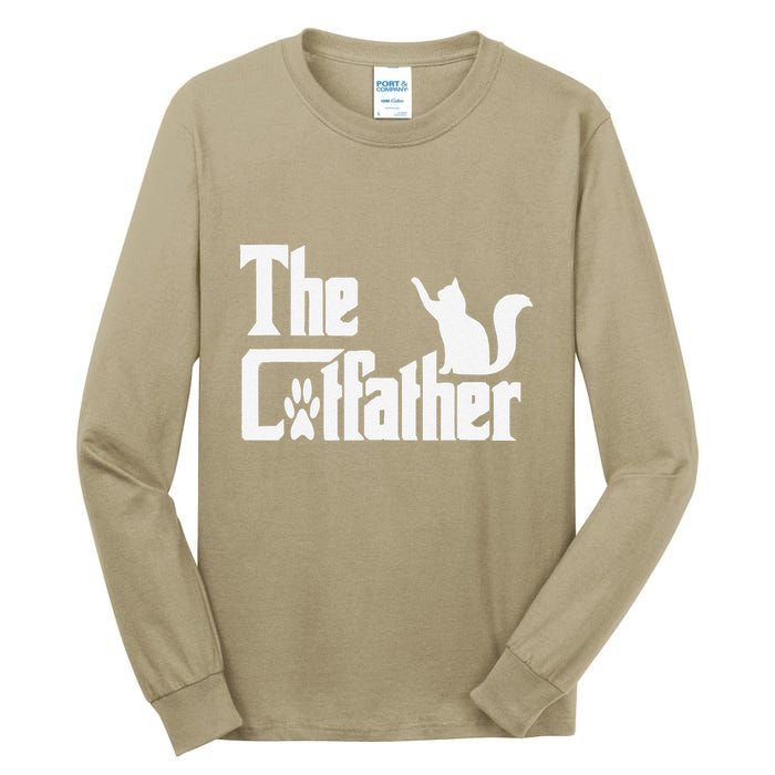 Retro The Cat Father Cat Lover Cat Dad Best Cat Meme Tall Long Sleeve T-Shirt