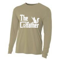 Retro The Cat Father Cat Lover Cat Dad Best Cat Meme Cooling Performance Long Sleeve Crew