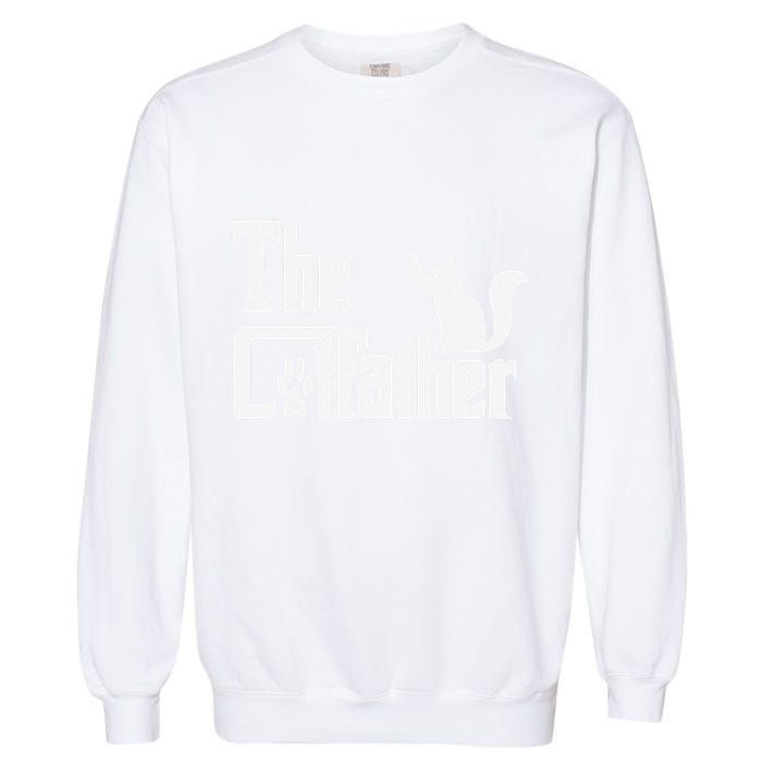 Retro The Cat Father Cat Lover Cat Dad Best Cat Meme Garment-Dyed Sweatshirt