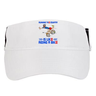 Running The Country Is Like Riding A Bike Us Flag Vintage Adult Drive Performance Visor