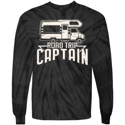 Road Trip Captain RV Summer Tie-Dye Long Sleeve Shirt