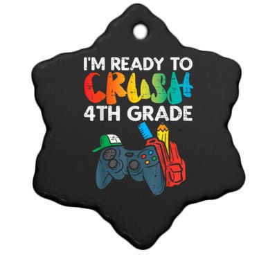 Ready To Crush 4th Grade Fourth Video Gamer First Day Boy Ceramic Star Ornament