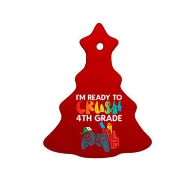 Ready To Crush 4th Grade Fourth Video Gamer First Day Boy Ceramic Tree Ornament