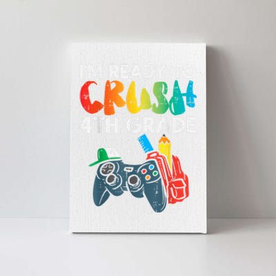 Ready To Crush 4th Grade Fourth Video Gamer First Day Boy Canvas