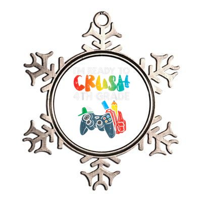 Ready To Crush 4th Grade Fourth Video Gamer First Day Boy Metallic Star Ornament