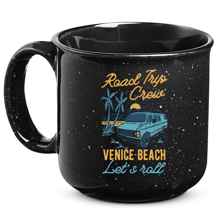 Road Trip Crew Venice Beach Lets Roll Matching Group Vannin Gift 15oz Campfire Ceramic Mug