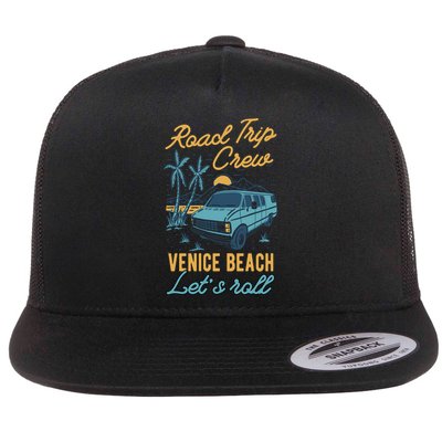 Road Trip Crew Venice Beach Lets Roll Matching Group Vannin Gift Flatbill Hat