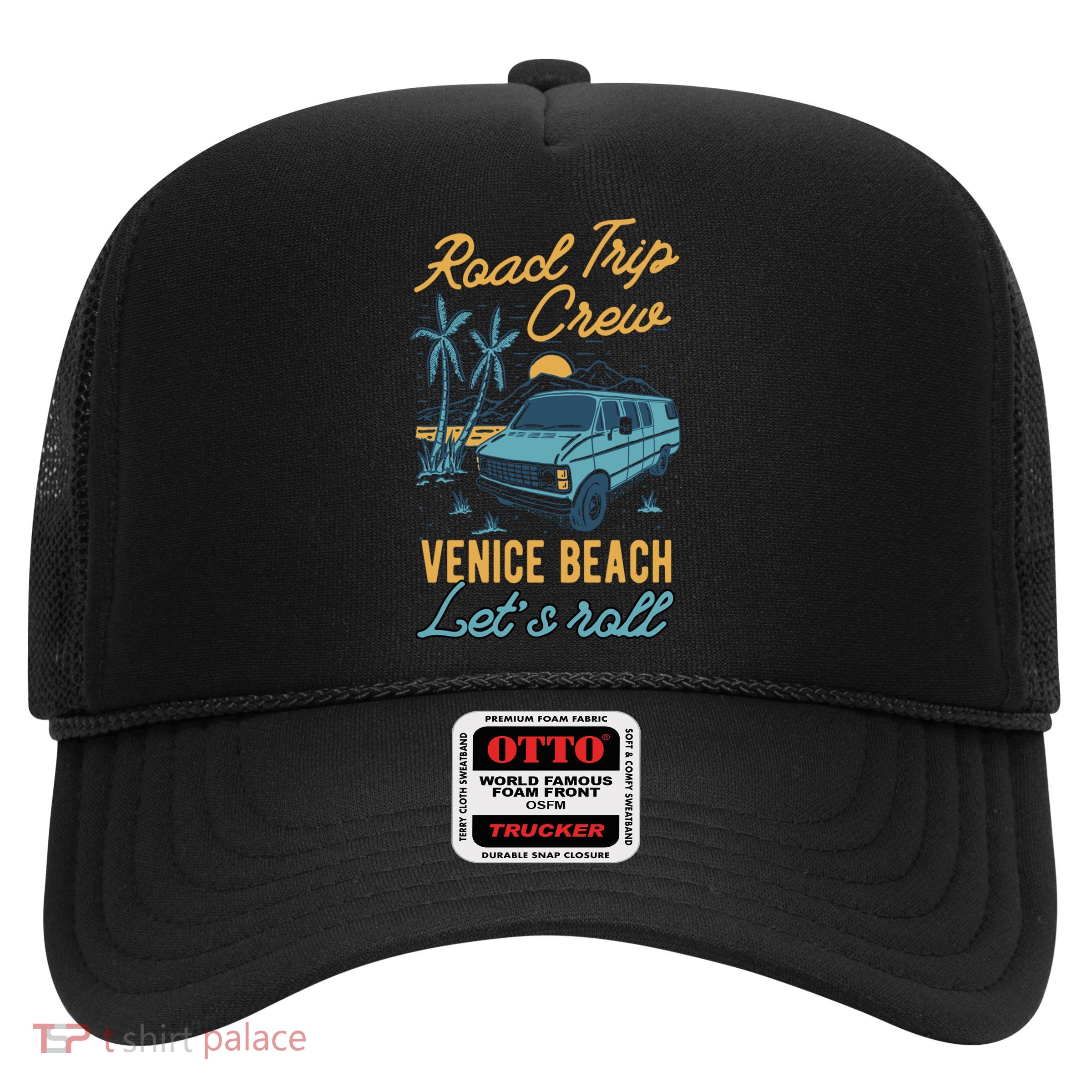 Road Trip Crew Venice Beach Lets Roll Matching Group Vannin Gift Trucker Hat