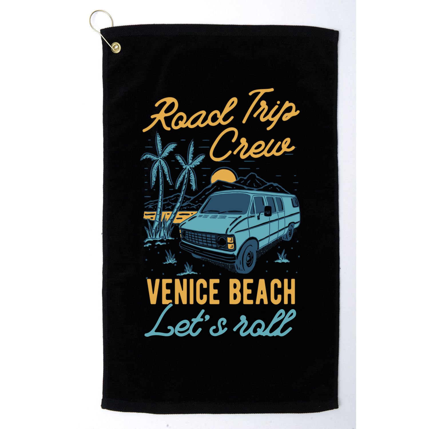 Road Trip Crew Venice Beach Lets Roll Matching Group Vannin Gift Golf Towel