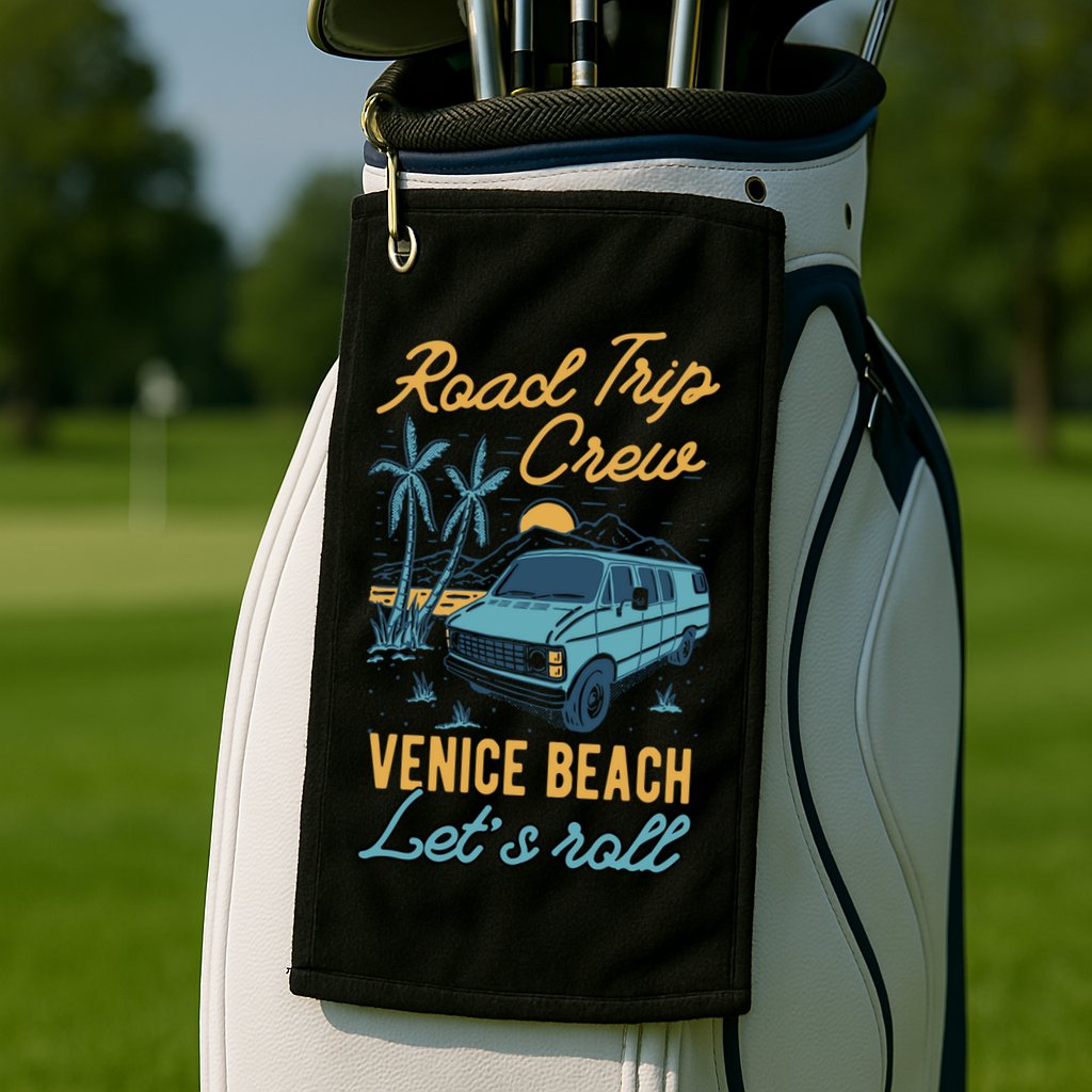 Road Trip Crew Venice Beach Lets Roll Matching Group Vannin Gift Golf Towel