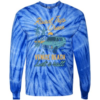 Road Trip Crew Venice Beach Lets Roll Matching Group Vannin Gift Tie-Dye Long Sleeve Shirt