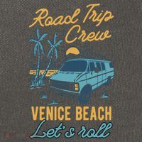 Road Trip Crew Venice Beach Lets Roll Matching Group Vannin Gift Cotton Canvas Backpack