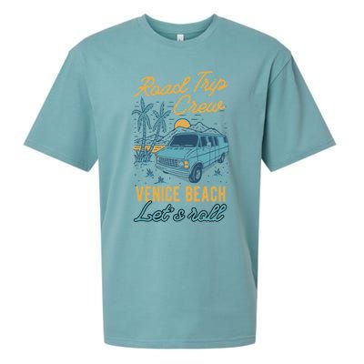 Road Trip Crew Venice Beach Lets Roll Matching Group Vannin Gift Sueded Cloud Jersey T-Shirt