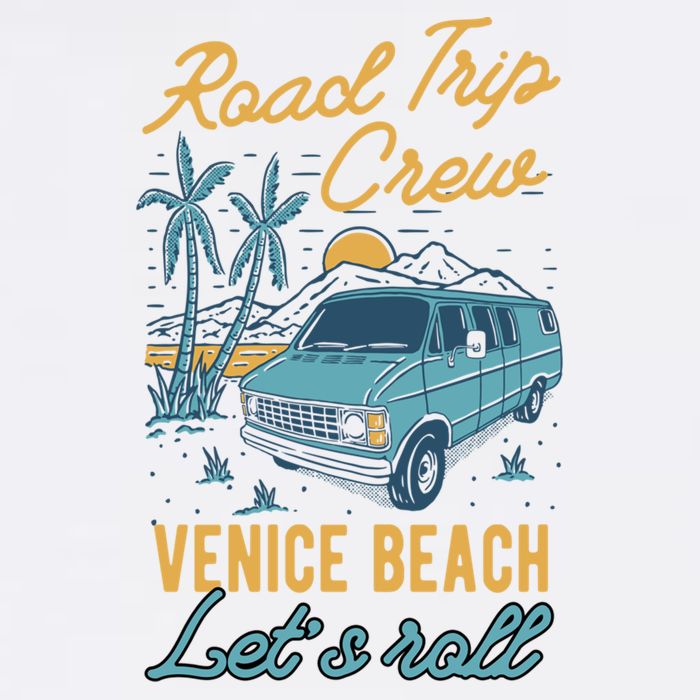Road Trip Crew Venice Beach Lets Roll Matching Group Vannin Gift Garment-Dyed Sweatshirt