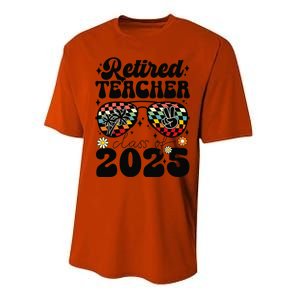 Retired Teacher Class Of 2025 School Retirement Funny Performance Sprint T-Shirt