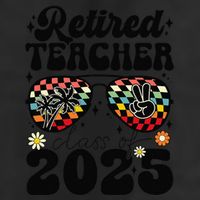 Retired Teacher Class Of 2025 School Retirement Funny 7 Panel Mesh Trucker Snapback Hat
