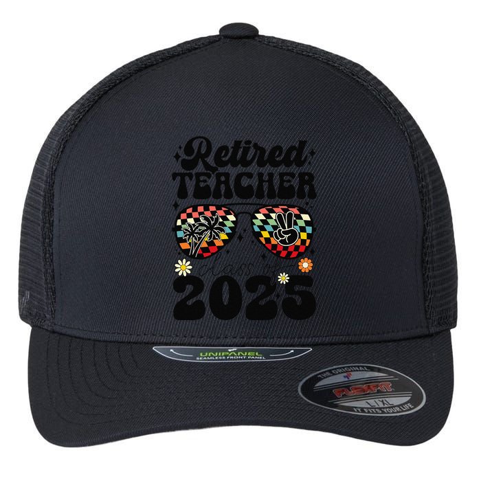 Retired Teacher Class Of 2025 School Retirement Funny Flexfit Unipanel Trucker Cap