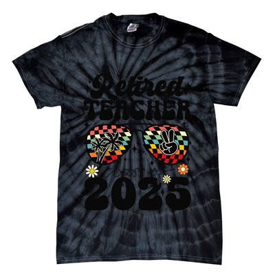 Retired Teacher Class Of 2025 School Retirement Funny Tie-Dye T-Shirt