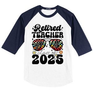 Retired Teacher Class Of 2025 School Retirement Funny Baseball Sleeve Shirt