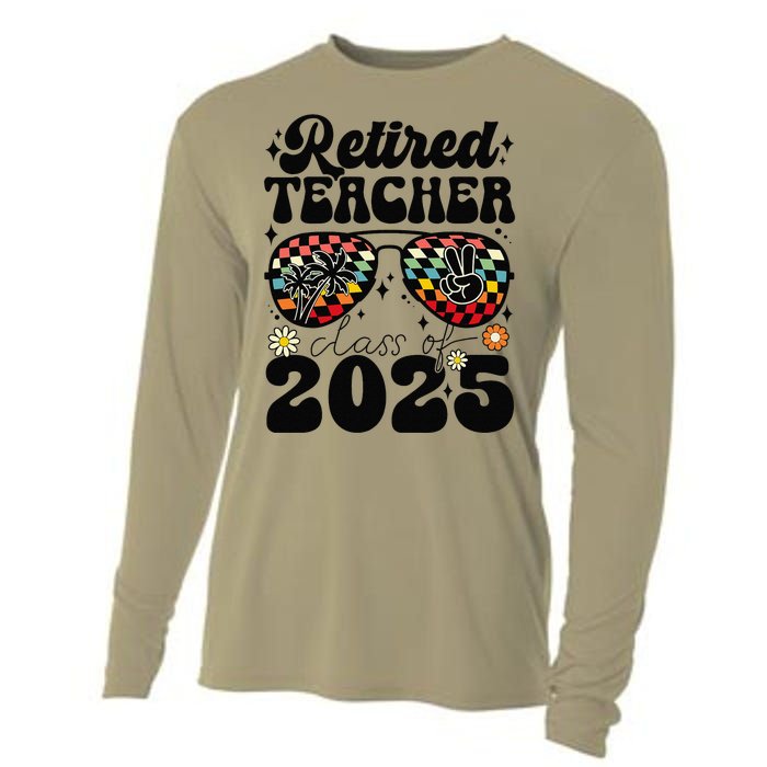 Retired Teacher Class Of 2025 School Retirement Funny Cooling Performance Long Sleeve Crew