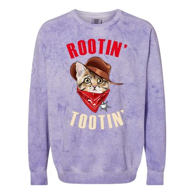 Rootin' Tootin' Cowboy Cat Meme Colorblast Crewneck Sweatshirt