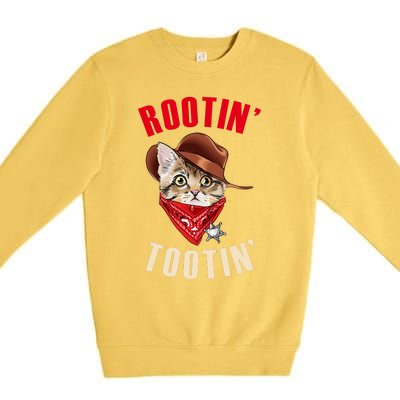 Rootin' Tootin' Cowboy Cat Meme Premium Crewneck Sweatshirt