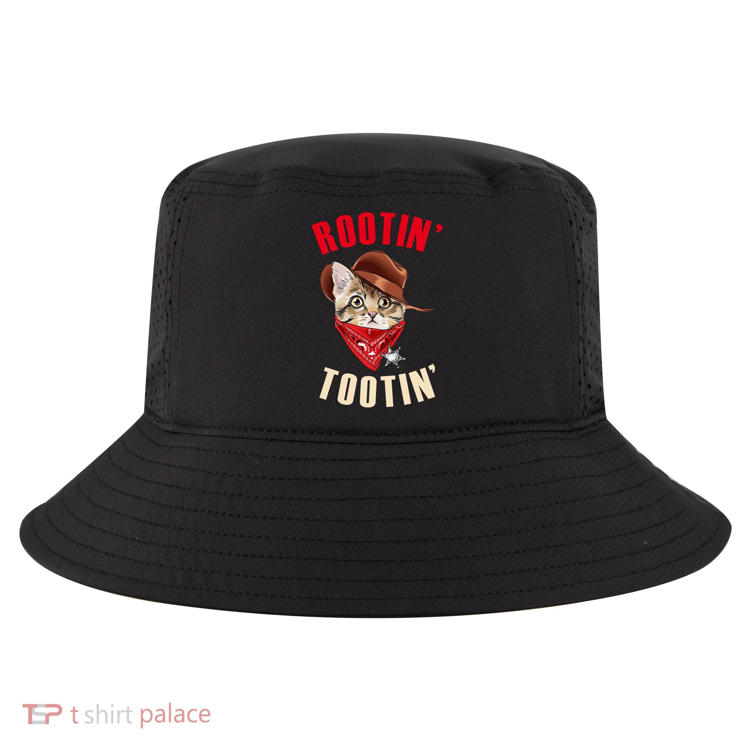 Rootin' Tootin' Cowboy Cat Meme Cool Comfort Performance Bucket Hat